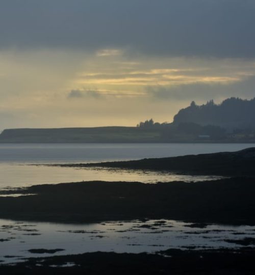 Wild Isles of Mull & Iona, wintry sunset across Loch Scridain